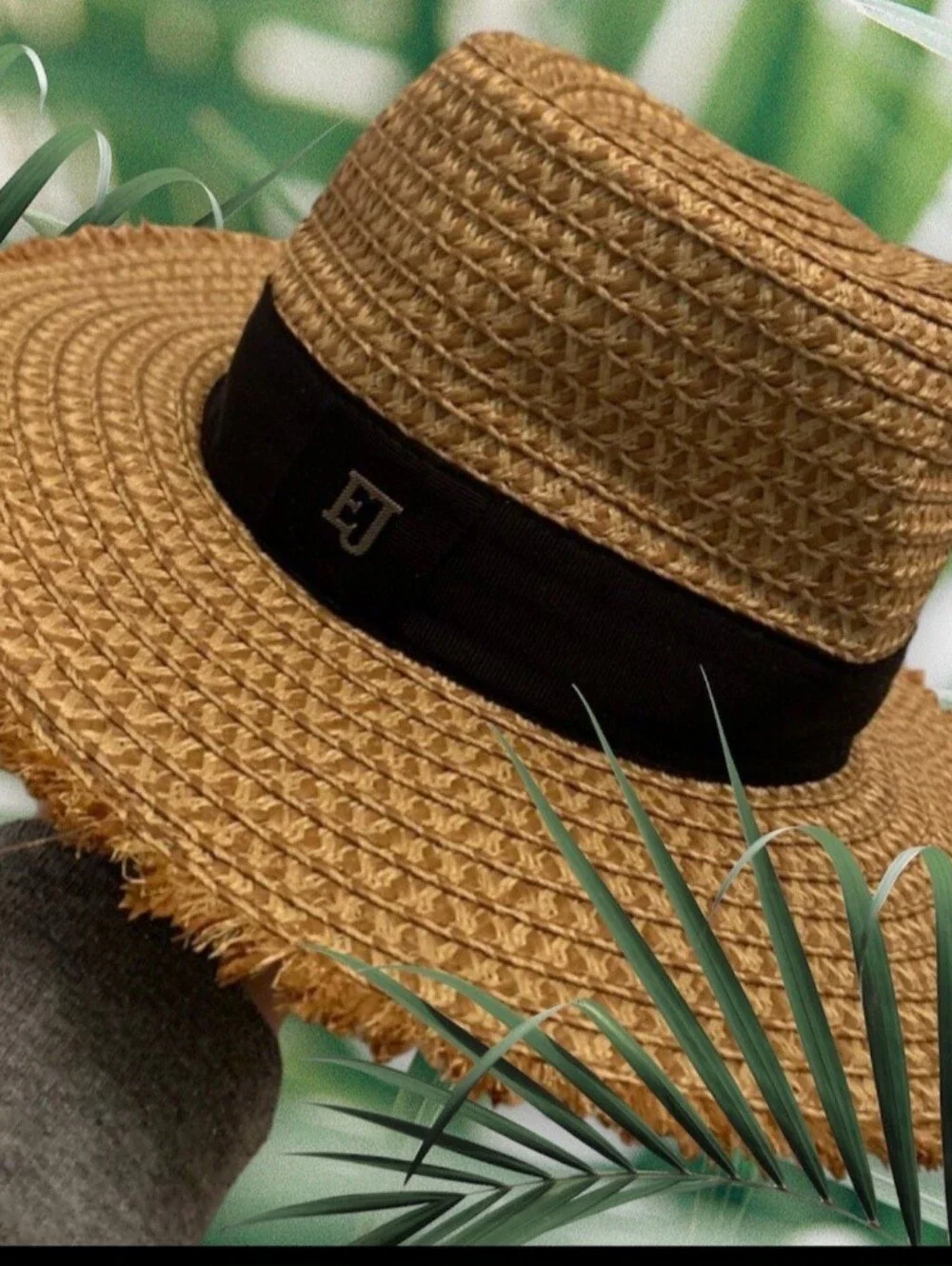 Eric Javits UPF 50+ Fedora Sun Hat Black Band Tan Packable Squishee Lightweight - Picture 10 of 13